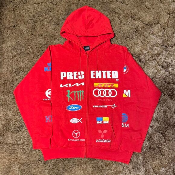 Kim Krueger Logo Hoodie Red Large - Picture 1 of 5